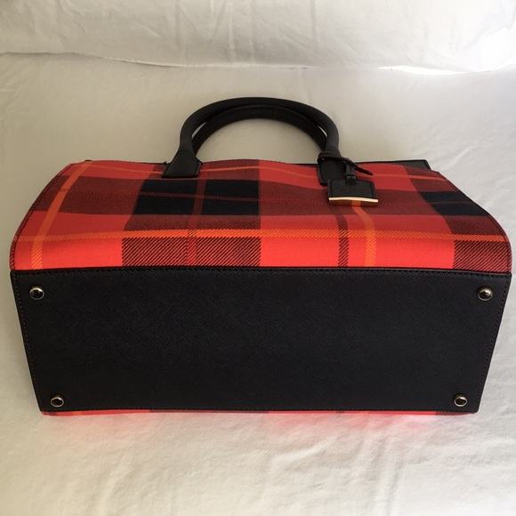 NWOT Kate Spade Cameron Street Plaid Candace Leather Satchel Bag - Picture 4 of 16